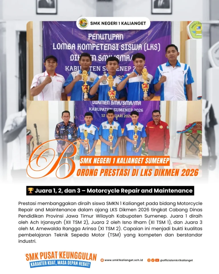 Borong Prestasi Di LKS Dikmen 2026. SMKN 1 Kalianget Raih Juara Di Tiga Bidang LombaSiswa SMKN 2 768x960