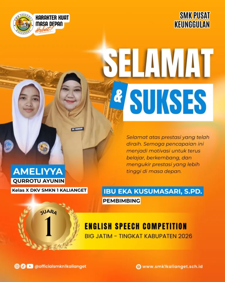 🏆 SELAMAT SUKSES 🎉Selamat Kepada Ameliyya Qurrotu Ayunin Siswi Kelas X DKV SMKN 1 Kaliang 768x960